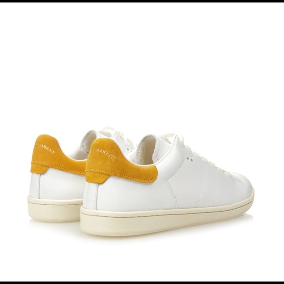 Isabel Marant White and Yellow Bart Low-top Sneakers Size 38 Retail $420. - Picture 2 of 10